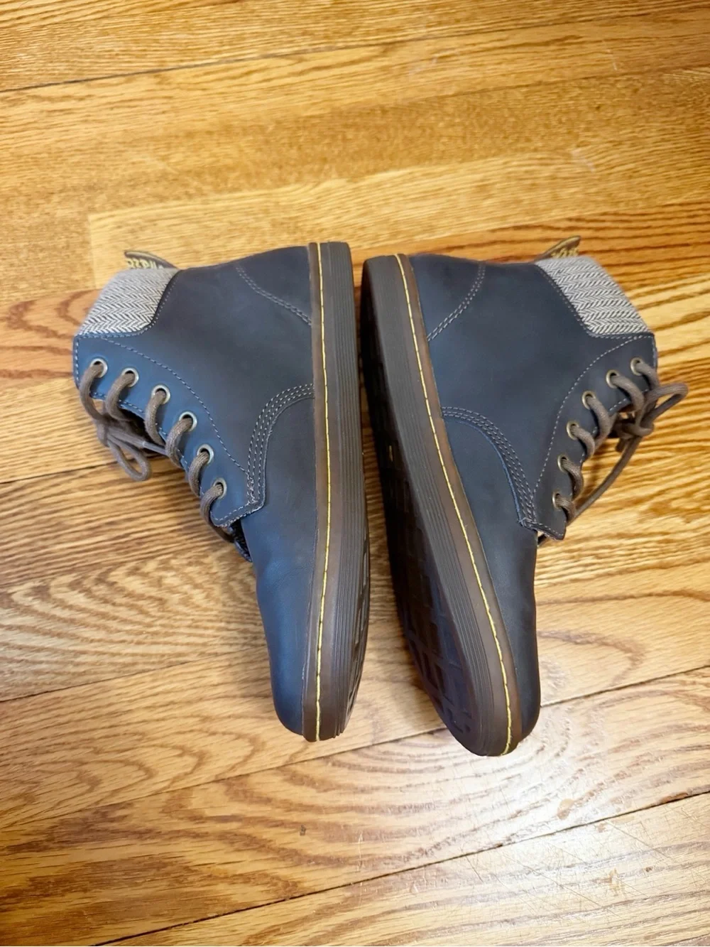 Dr. Doc Martens Maelly Boots Size 7 US Padded Ankle Brown Herringbone Airwair